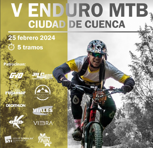 Segur Torralba con el deporte castellanomanchego. Cartel de la V carrera de enduro MTB Ciudad de Cuenca.