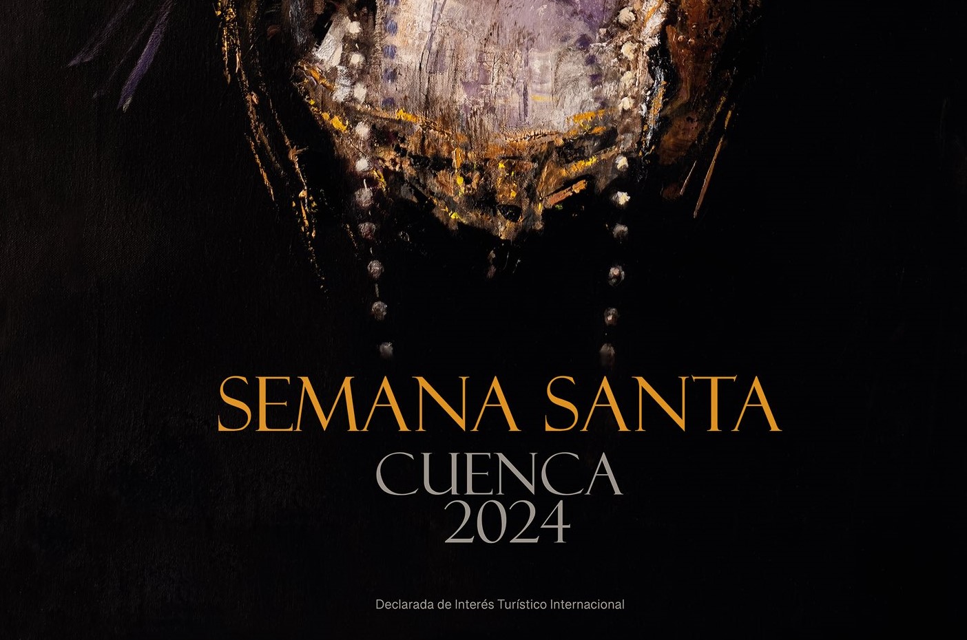 Cartel de la Semana Santa de Cuenca 2024 diseñado por el artista José María Albareda. Seguro colectivo de accidentes.